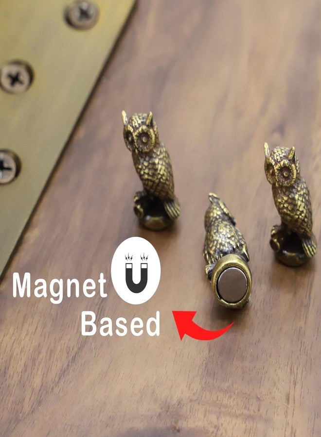 RillyRellow Hinge Head Owl, Hinge Decorative Topper, Miniature Magnetic Figurine Door Decor, Whimsical Quirky Home Decor, Miniature Lover Gift, Cute Owl Decor (3 per Set) - Image 5